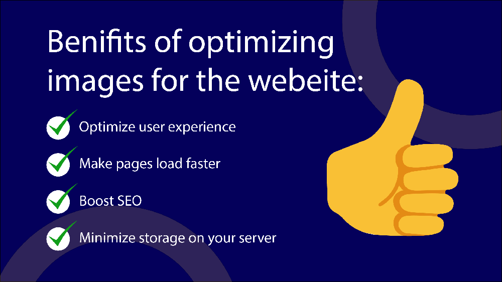Benifits of optimizing images for the website