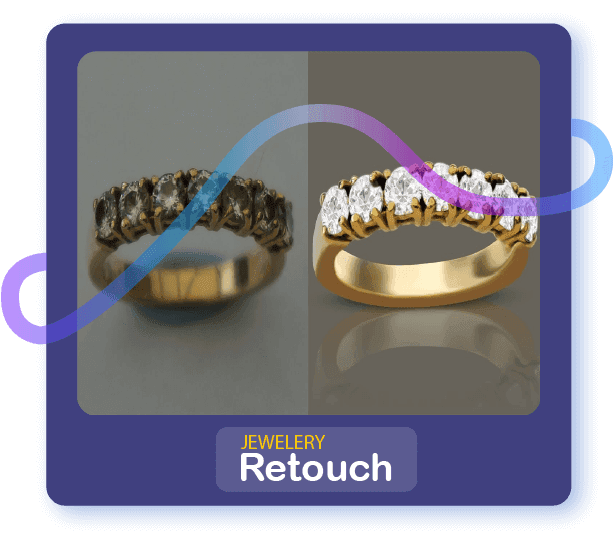 Jewelry retouching services are a type of image editing service that enhances the appearance of jewelry in digital images. The service involves using specialized software tools and techniques to adjust the brightness, contrast, color balance, and clarity of the jewelry in the photograph, as well as removing any unwanted reflections or blemishes.