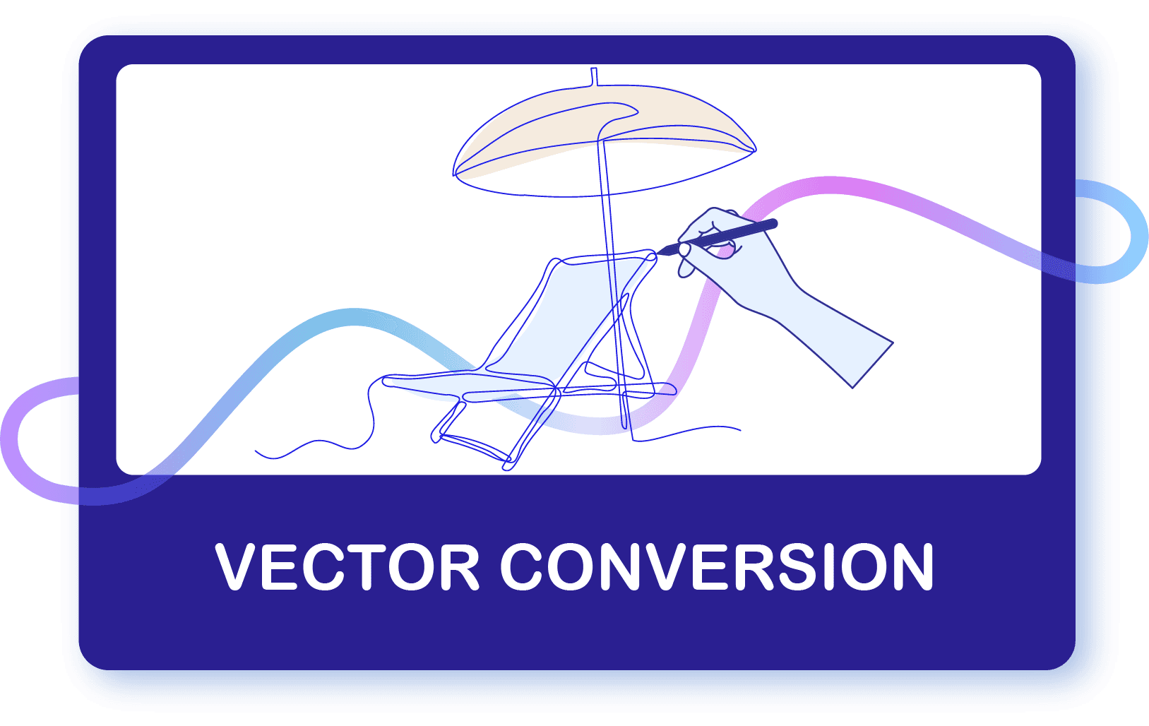 Vector-Conversion Raster to vector conversion is the process of converting a bitmap or raster image into a vector format. The process involves tracing the outlines of the image and converting them into vector shapes, such as curves and paths, using vector-based software such as Adobe Illustrator or CorelDRAW.