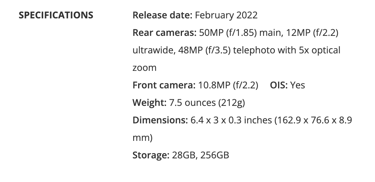 Google pixel 7 pro specifications