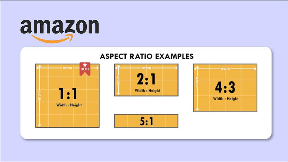 Product image size and aspect ratio for Amazon ecommerce website