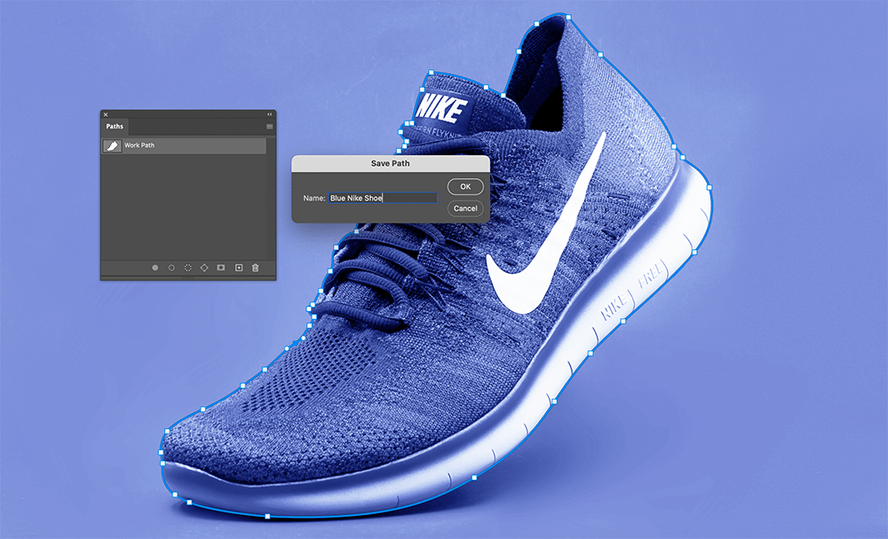 Blue Nike Shoe Clipping Path