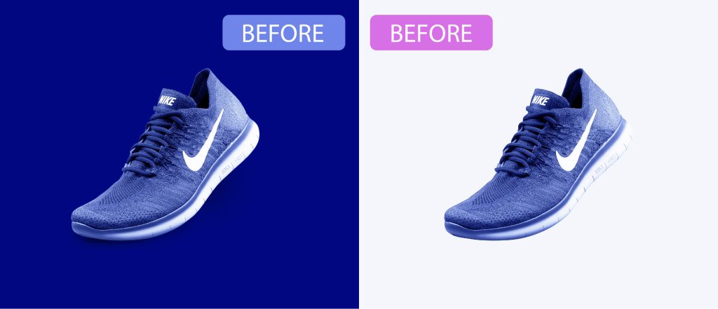 Clipping path before-after effect