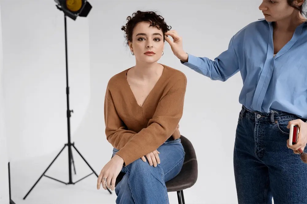 fixing posing before taking headshots