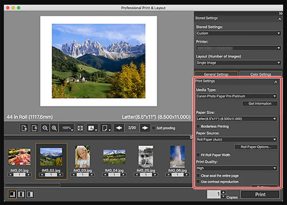 Canon Professional Print & Layout