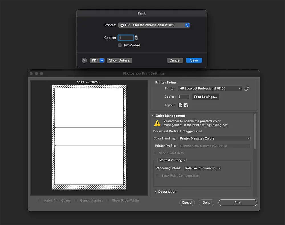 Photoshop Print Layout
